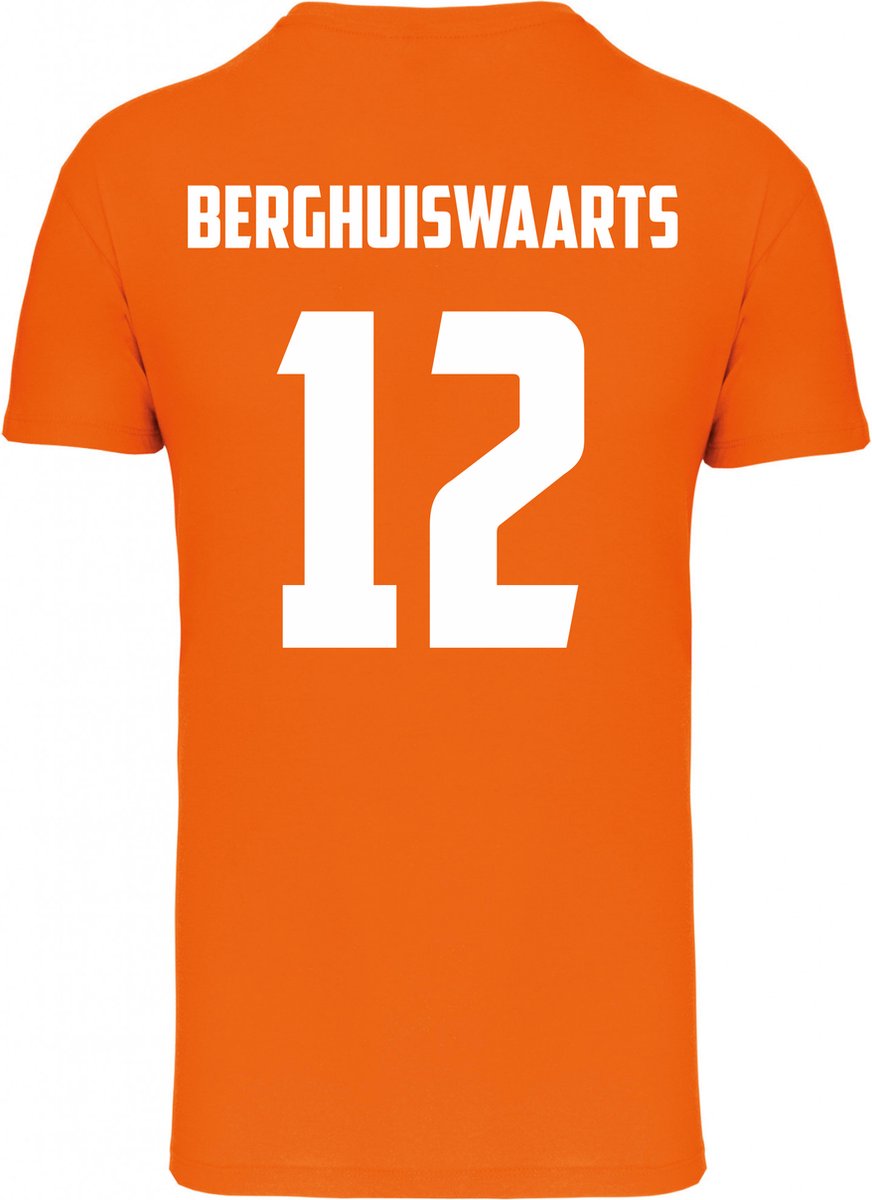 T-shirt Berghuiswaarts 12 | Oranje Holland Shirt | WK 2022 Voetbal | Nederlands Elftal Supporter | Oranje | maat M